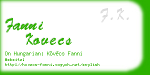 fanni kovecs business card